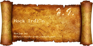 Hock Irén névjegykártya